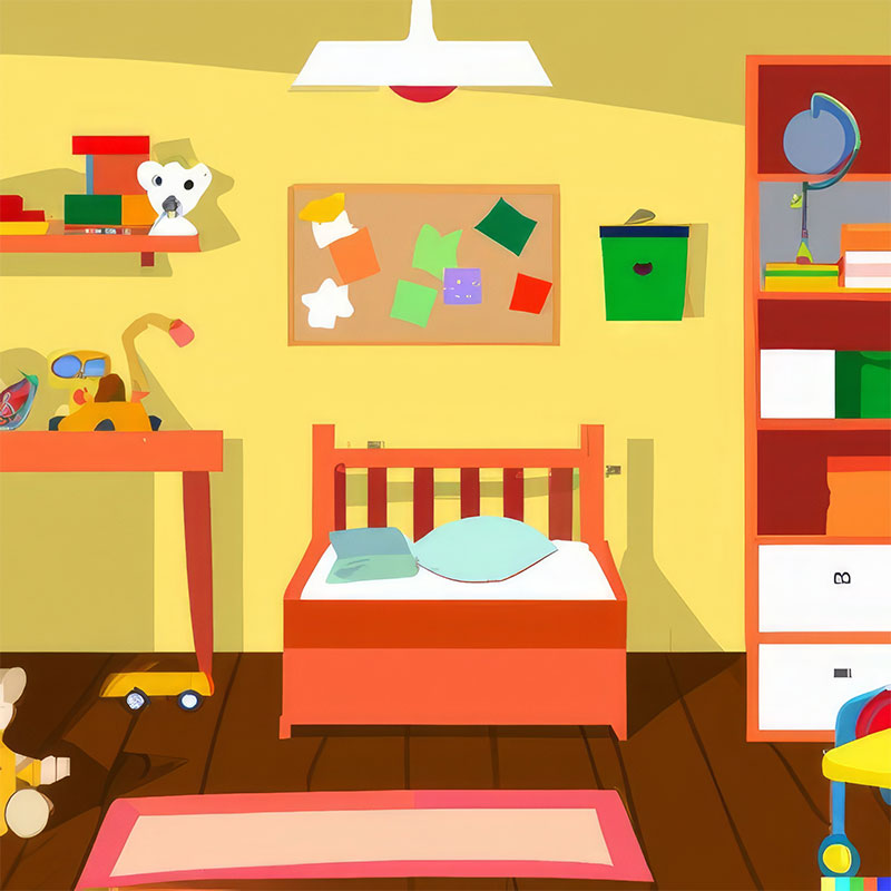 teaching resources images ai dalle2 cartoon bedroom