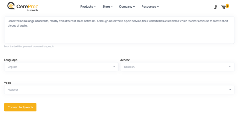 CereProc interface