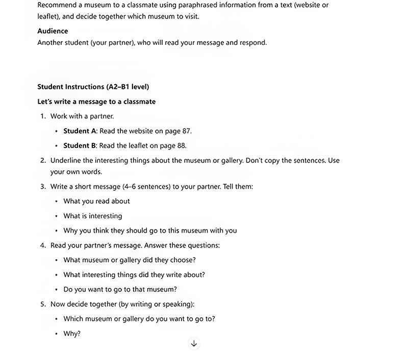 Turning speaking tasks into writing tasks with chat gpt