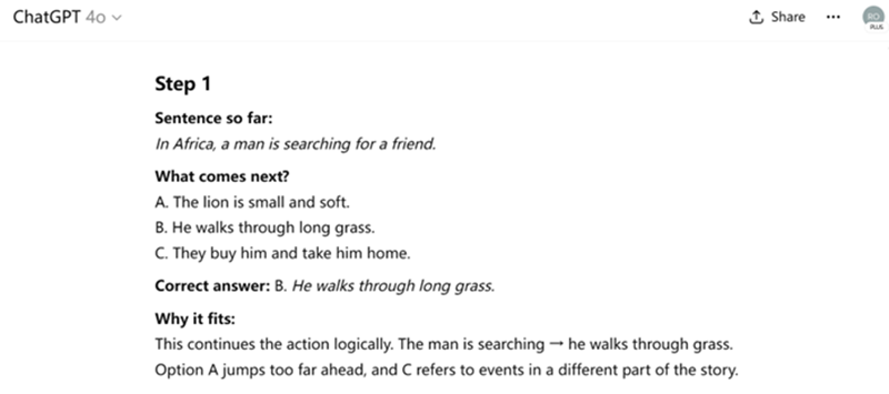 multiple choice questions ai reading activity