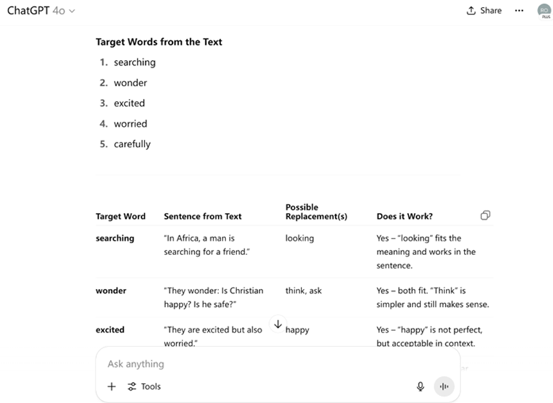 Replace and check ai reading tool