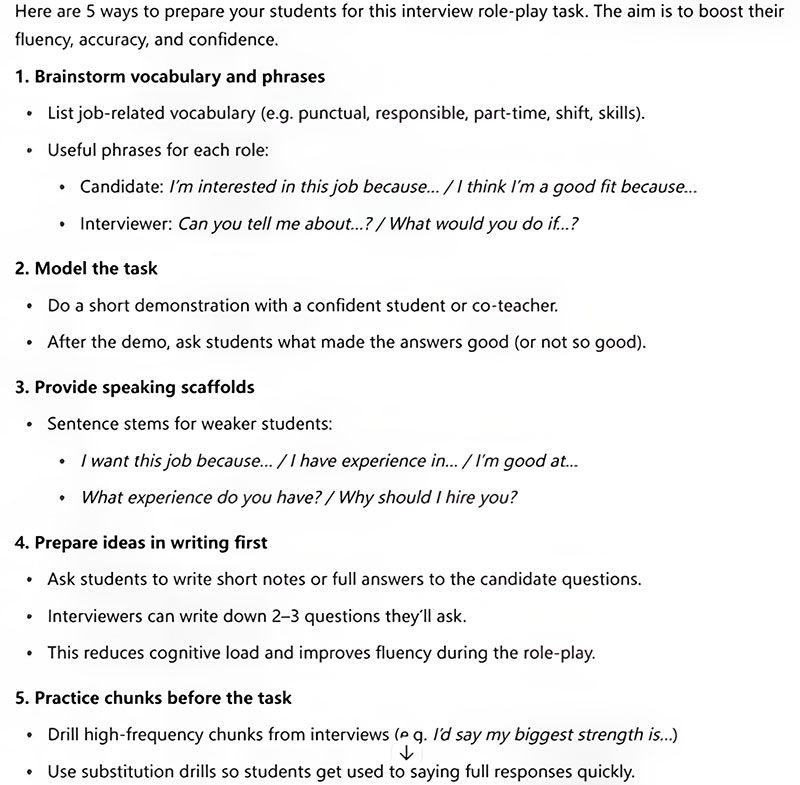 chat gpt preparation tips for speaking task