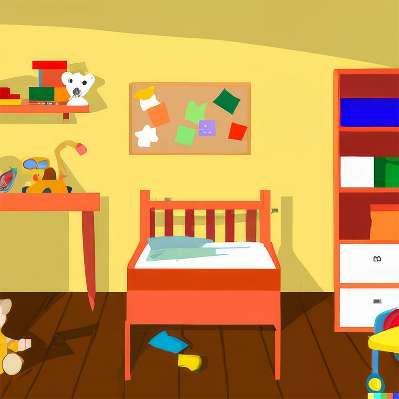 child kids bedroom teaching materials generated with dalle2
