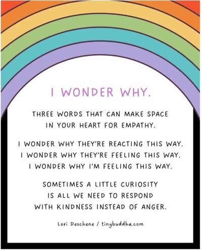 I wonder why poster with rainbow at the top and questions in text